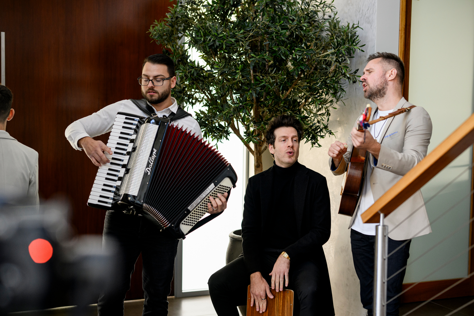 Croatian tamburica band performing at a wedding
